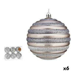 Lot de boules de Noël Cercles 10 cm Argenté Plastique (6 Unités) de Krist+, Noël - Réf : S3627573, Prix : 46,63 €, Remise : %