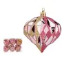 Conjunto de bolas de Natal Diamante Cor de Rosa Dourado Plástico 8 x 9 x 8 cm (12 Unidades) de Krist+, Natal - Ref: S3627577,...