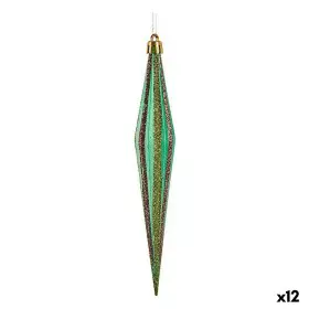 Set di Addobbi di Natale Affusolato Verde Dorato 3 x 8,5 x 19 cm (12 Unità) di Krist+, Natale - Rif: S3627586, Prezzo: 60,66 ...