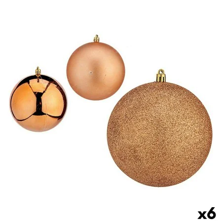 Lot de boules de Noël Cuivre Plastique 12 x 13 x 12 cm (6 Unités) de Krist+, Noël - Réf : S3627599, Prix : 46,63 €, Remise : %