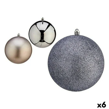 Set of Christmas balls Silver Plastic 12 x 13 x 12 cm (6 Units) by Krist+, Christmas - Ref: S3627602, Price: 35,70 €, Discoun...