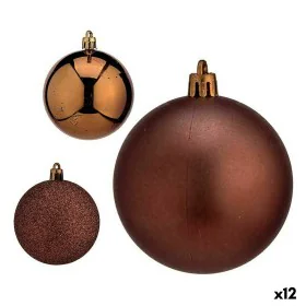 Set of Christmas balls Brown Plastic 7 x 8 x 7 cm (12 Units) by Krist+, Christmas - Ref: S3627612, Price: 24,95 €, Discount: %