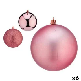 Set of Christmas balls Pink Plastic 12 x 13 x 12 cm (6 Units) by Krist+, Christmas - Ref: S3627624, Price: 46,63 €, Discount: %