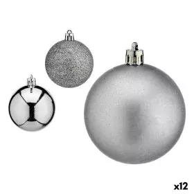 Set de Bolas de Navidad Plateado Plástico Ø 6 cm (12 Unidades) de Krist+, Navidad - Ref: S3627642, Precio: 19,36 €, Descuento: %