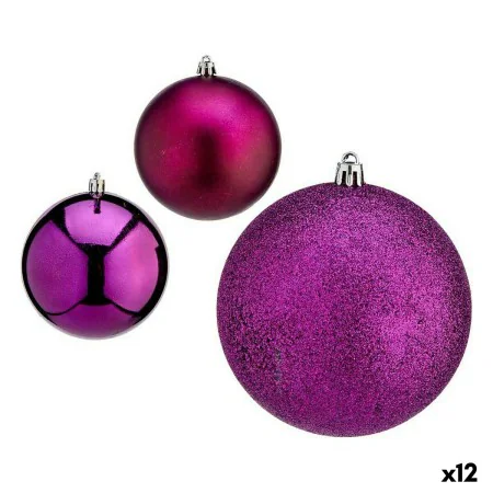 Set of Christmas balls Purple Plastic 10 x 13 x 10 cm (12 Units) by Krist+, Christmas - Ref: S3627645, Price: 58,23 €, Discou...