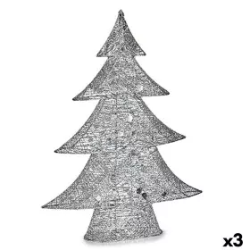 Decorative Figure Christmas Tree Metal Silver 12 x 59,5 x 48,5 cm (3 Units) by Krist+, Christmas - Ref: S3627677, Price: 63,3...