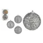 Set of Christmas balls With relief Ø 10 cm Silver PVC (12 Units) by Krist+, Christmas - Ref: S3627690, Price: 40,47 €, Discou...