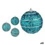 Set of Christmas balls With relief Ø 8 cm Blue PVC (12 Units) by Krist+, Christmas - Ref: S3627695, Price: 46,69 €, Discount: %