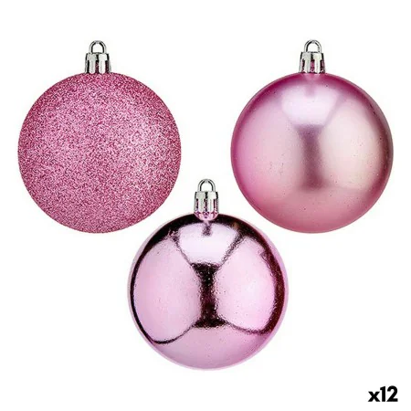 Set de Bolas de Navidad Rosa PVC Ø 7 cm (12 Unidades) de Krist+, Navidad - Ref: S3627720, Precio: 66,30 €, Descuento: %