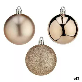 Lot de boules de Noël champagne Plastique Ø 6 cm (12 Unités) de Krist+, Noël - Réf : S3627721, Prix : 50,72 €, Remise : %