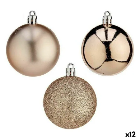 Lot de boules de Noël champagne Plastique Ø 6 cm (12 Unités) de Krist+, Noël - Réf : S3627721, Prix : 50,72 €, Remise : %