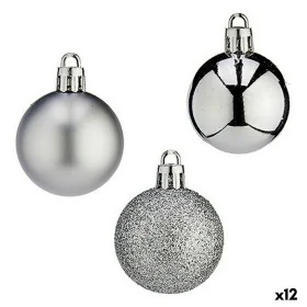 Set de Bolas de Navidad 4 cm Plateado Plástico (12 Unidades) de Krist+, Navidad - Ref: S3627722, Precio: 33,64 €, Descuento: %