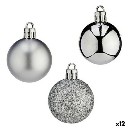 Conjunto de bolas de Natal 4 cm Prateado Plástico (12 Unidades) de Krist+, Natal - Ref: S3627722, Preço: 33,64 €, Desconto: %