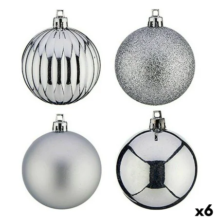 Lot de boules de Noël Argenté Plastique 6 x 7 x 6 cm (6 Unités) de Krist+, Noël - Réf : S3627803, Prix : 59,17 €, Remise : %