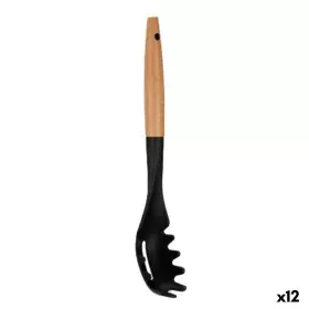 Pasta Spoon Black Natural Wood 6 x 33,5 x 6 cm (12 Units) by Kinvara, Serving tongs and spoons - Ref: S3627883, Price: 19,66 ...