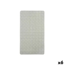 Tappetino Antiscivolo da Doccia Quadri Grigio PVC 67,7 x 38,5 x 0,7 cm (6 Unità) di Berilo, Accessori per la doccia - Rif: S3...