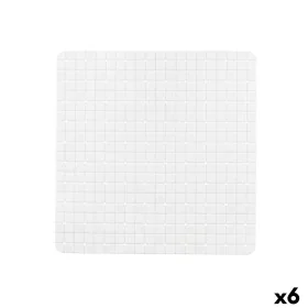 Tapete Antiderrapante para Duche Quadros Branco PVC 50,3 x 50,3 x 0,7 cm (6 Unidades) de Berilo, Acessórios para duche - Ref:...