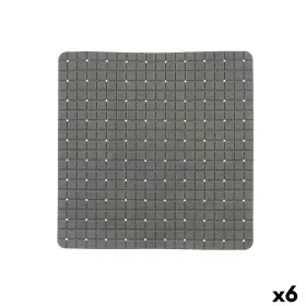 Tapis de Douche Antidérapant Carreaux Gris PVC 50,3 x 50,3 x 0,7 cm (6 Unités) de Berilo, Accessoires de douche - Réf : S3628...