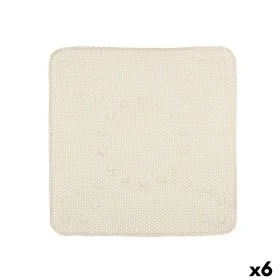 Non-slip Shower Mat Beige PVC 53 x 52,5 x 1 cm (6 Units) by Berilo, Shower accessories - Ref: S3628024, Price: 32,14 €, Disco...