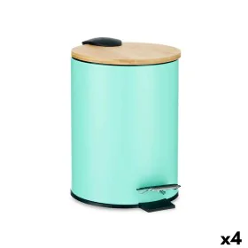 Papelera Menta Metal Bambú 3 L (4 Unidades) de Berilo, Papeleras - Ref: S3628046, Precio: 31,07 €, Descuento: %