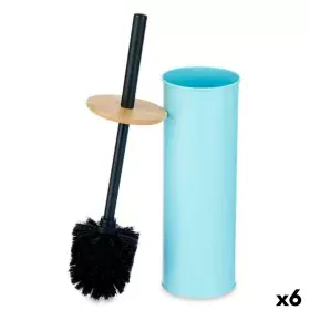 Brosse de salle de wc Bleu Métal Bambou Plastique 9,5 X 27 X 9,5 cm (6 Unités) de Berilo, Accessoires pour wc - Réf : S362805...