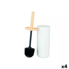 Brosse de salle de wc Blanc Bois Résine 10,2 x 38 x 10,2 cm (4 Unités) de Berilo, Accessoires pour wc - Réf : S3628072, Prix ...