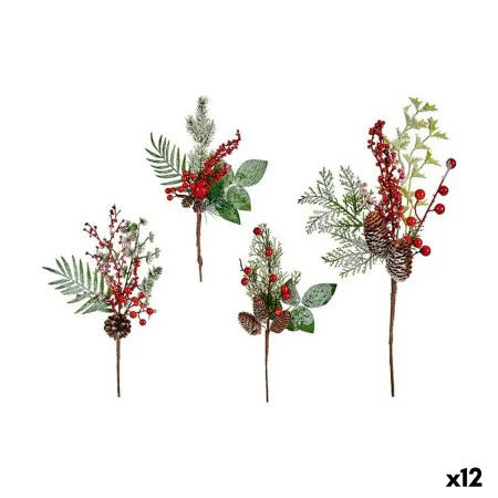 Branch Red fruits Brown Red Green Plastic 20 x 39 x 6 cm (12 Units) by Krist+, Christmas - Ref: S3628334, Price: 19,98 €, Dis...