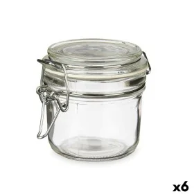 Jar Transparent Metal Glass Silicone 180 ml 11,5 x 8,5 x 8,5 cm (6 Units) by Vivalto, Food storage - Ref: S3628359, Price: 10...