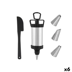 Poche à douille pour pâtisserie Lot Noir Argenté Acier inoxydable (6 Unités) de Kinvara, Ustensiles de décoration - Réf : S36...