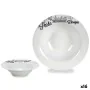 Pasta Dish White Black Porcelain 23 x 2 x 23 cm (16 Units) by BigBuy Home, Plates and dishes - Ref: S3628434, Price: 59,30 €,...