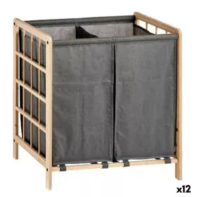 Cesto de Roupa Suja Castanho Cinzento Madeira 30 L x 2 33 x 60 x 59,5 cm (12 Unidades) de Kipit, Cestos para fornos rebatívei...