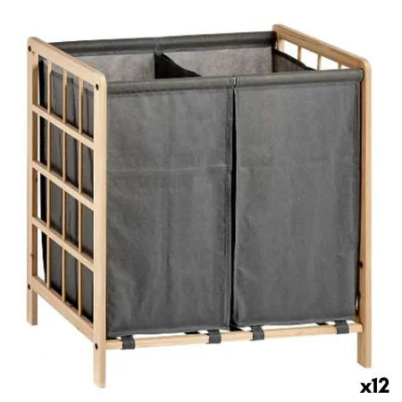 Laundry basket Brown Grey Wood 30 L x 2 33 x 60 x 59,5 cm (12 Units) by Kipit, Laundry Baskets - Ref: S3628451, Price: 243,16...