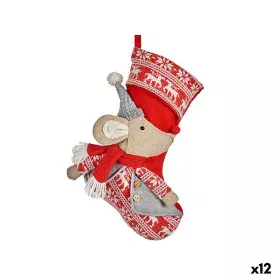 Decorazione Natalizia Calza di Natale Mouse Grigio Poliestere 31 x 5 x 48 cm (12 Unità) di Krist+, Natale - Rif: S3628462, Pr...