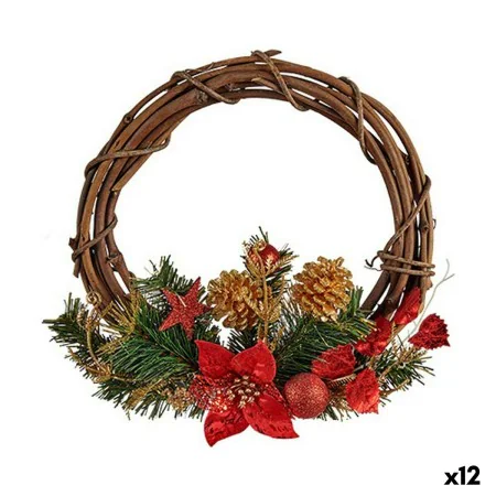 Couronne de Noël Rouge Vert Bois Plastique 33 x 9 x 35 cm (12 Unités) de Krist+, Noël - Réf : S3628469, Prix : 107,35 €, Remi...