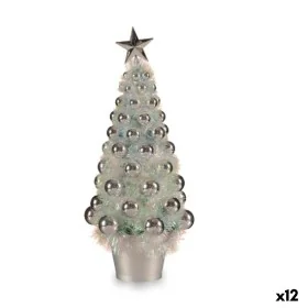 Figura Decorativa Árbol de Navidad Plateado Polipropileno PET 16 x 37,5 x 16 cm (12 Unidades) de Krist+, Navidad - Ref: S3628...