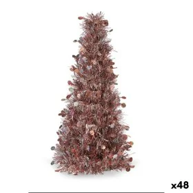 Figurine Décorative Sapin de Noël guirlande Blanc Rose polypropylène PET 18 x 31 x 18 cm (48 Unités) de Krist+, Noël - Réf : ...