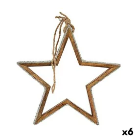 Christmas bauble Star Silver Jute Wood 28,5 x 6 x 56 cm (6 Units) by Krist+, Christmas - Ref: S3628499, Price: 65,19 €, Disco...