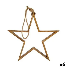 Christmas bauble Star Brown Jute Wood 41,5 x 7 x 78 cm (6 Units) by Krist+, Christmas - Ref: S3628504, Price: 64,94 €, Discou...