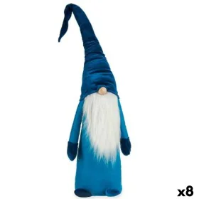 Figurine Décorative Gnome Bleu Blanc Argenté Polyester Bois Sable 20 x 100 x 25 cm (8 Unités) de Krist+, Noël - Réf : S362853...