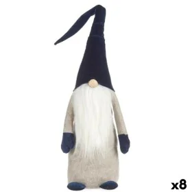 Figura Decorativa Gnomo Azul Branco Cinzento Poliéster Madeira Areia 20 x 100 x 25 cm (8 Unidades) de Krist+, Natal - Ref: S3...