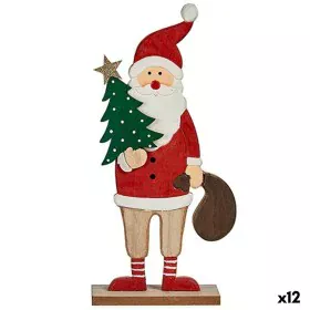 Decorative Figure Father Christmas White Brown Red Green Wood 5 x 30 x 15 cm (12 Units) by Krist+, Christmas - Ref: S3628570,...