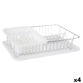 Scolapiatti da Lavandino Bianco Metallo Plastica 43,5 x 11 x 33,5 cm (4 Unità) di Kinvara, Scolapiatti - Rif: S3628662, Prezz...