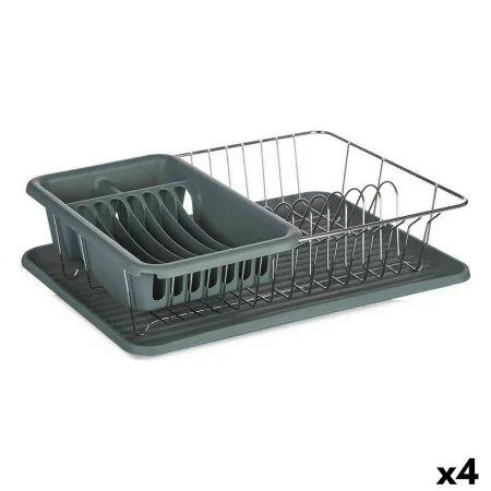 Draining Rack for Kitchen Sink Grey Metal Plastic 43,5 x 11 x 33,5 cm (4 Units) by Kinvara, Draining Boards - Ref: S3628664, ...