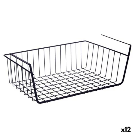 Basket for Kitchen Shelf Black Iron 42 x 14 x 26 cm (12 Units) by Kinvara, Shelves and supports - Ref: S3628666, Price: 56,53...