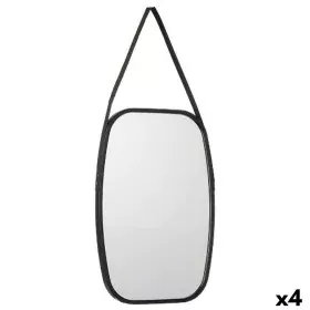 Miroir mural Noir Verre Cuir Synthétique 43 x 65 x 3 cm (4 Unités) de Gift Decor, Miroirs muraux - Réf : S3628710, Prix : 59,...