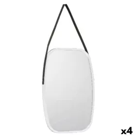 Miroir mural Blanc Noir Verre Cuir Synthétique 43 x 65 x 3 cm (4 Unités) de Gift Decor, Miroirs muraux - Réf : S3628712, Prix...