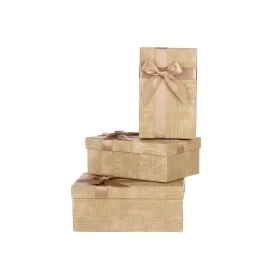 Set de boîtes décoratives Beige Carton Rayures Lien 3 Pièces de Pincello, Boîtes - Réf : S3628767, Prix : 7,74 €, Remise : %