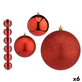 Set of Christmas balls Red Plastic Ø 12 cm (6 Units) by Krist+, Christmas - Ref: S3628815, Price: 46,63 €, Discount: %