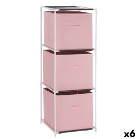 Shelves White Pink polypropylene Iron TNT (Non Woven) 35 x 35 x 102 cm (6 Units) by Kipit, Cube shelving - Ref: S3628917, Pri...