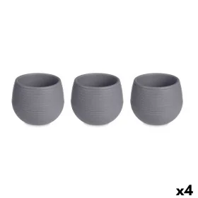 Set de pots Anthracite Plastique 16,5 x 16,5 x 14,5 cm (4 Unités) de Ibergarden, Pots de fleurs - Réf : S3628985, Prix : 32,8...